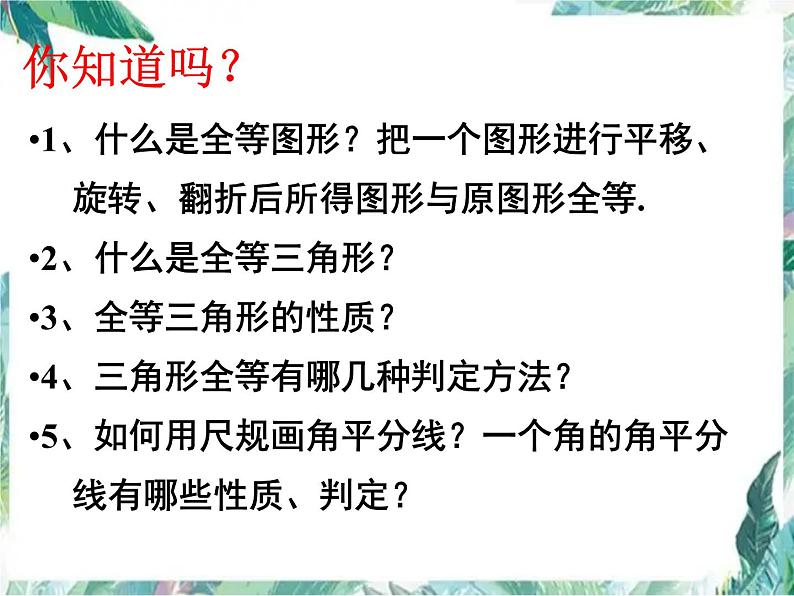 第12章 全等三角形复习课 人教版八年级数学上册课件第2页