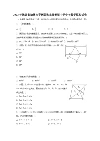 2023年陕西省榆林市子洲县张家港希望中学中考数学模拟试卷（含解析）