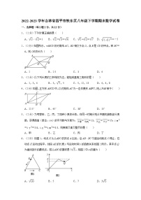 2022-2023学年吉林省四平市铁东区八年级下学期期末数学试卷(文字版含答案解析)