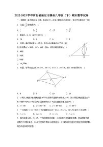 2022-2023学年河北省保定市雄县八年级（下）期末数学试卷（含解析）