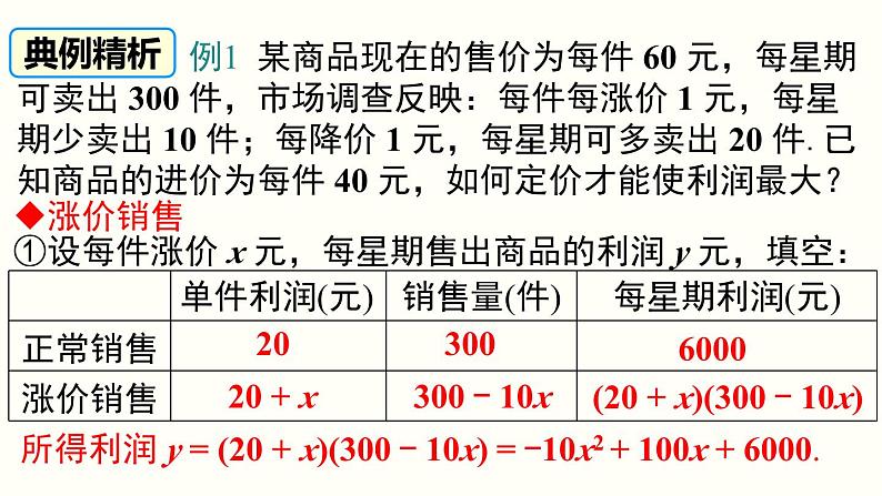 22.3 第2课时 商品利润最大问题 人教版数学九年级上册课件04