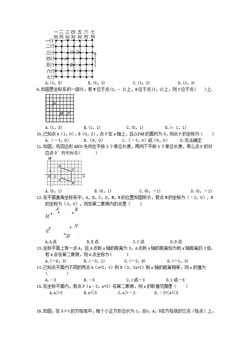 2020年人教版七年级数学下册期末复习强化练习50题 平面直角坐标系（含答案）02