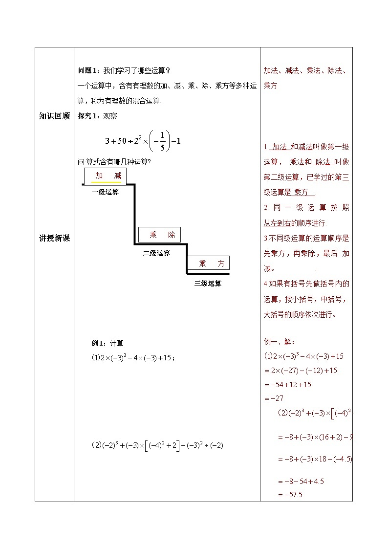 人教版初中数学七年级上册1.5.1《乘方》第2课时教案第2页