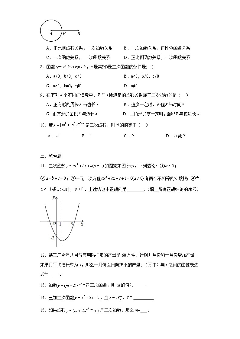 26.1二次函数的概念同步练习-沪教版数学九年级第一学期第2页