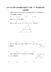 2022-2023学年山东省淄博市周村区八年级（下）期末数学试卷（五四学制）（含解析）