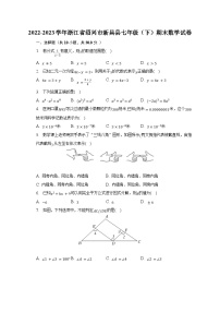 2022-2023学年浙江省绍兴市新昌县七年级（下）期末数学试卷（含解析）