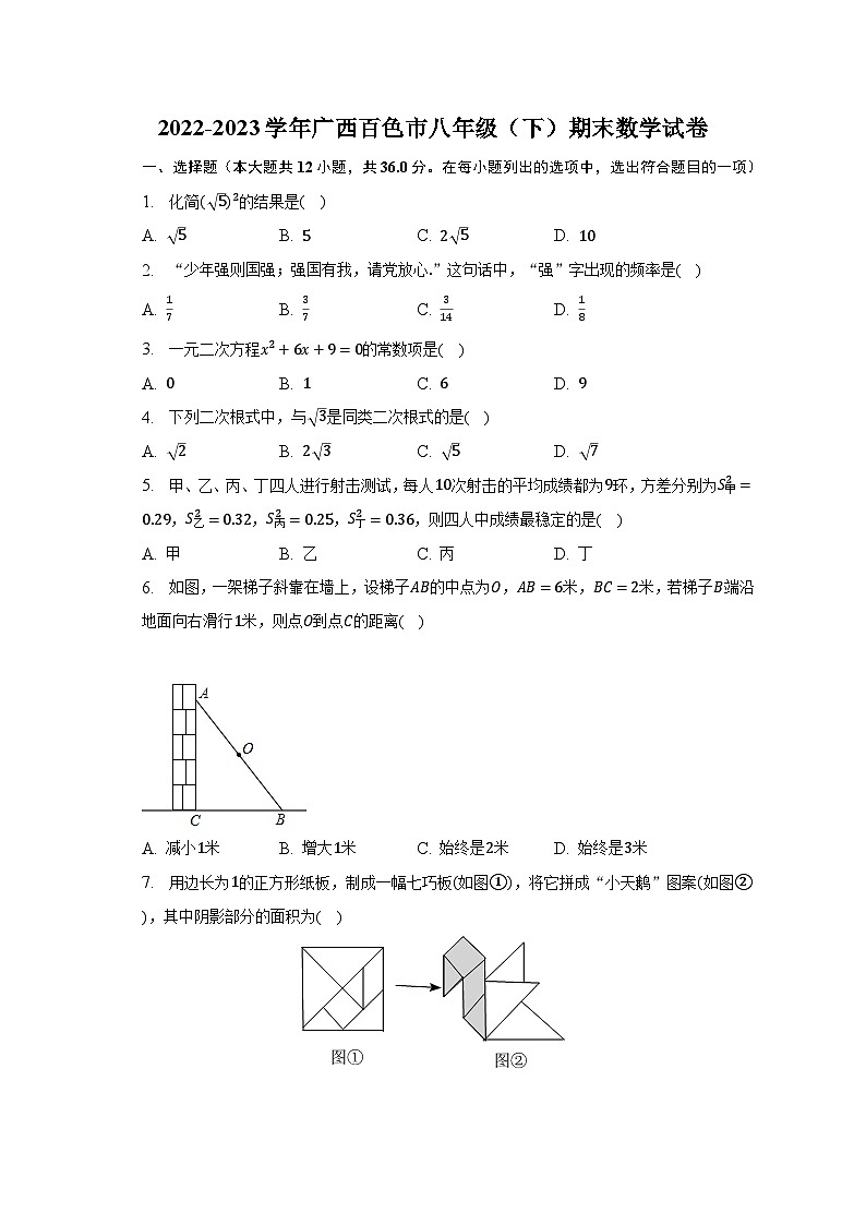 2022-2023学年广西百色市八年级（下）期末数学试卷（含解析）第1页