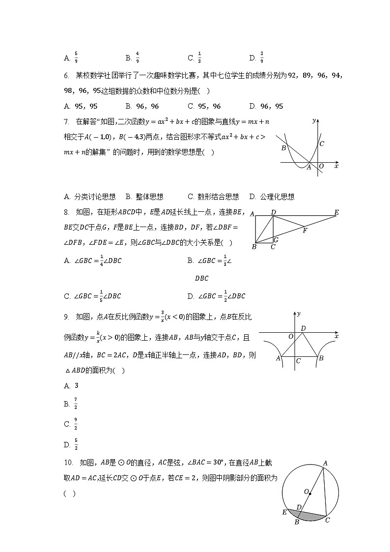 2023年山西省临汾市乡宁县中考数学二模试卷（含解析）02