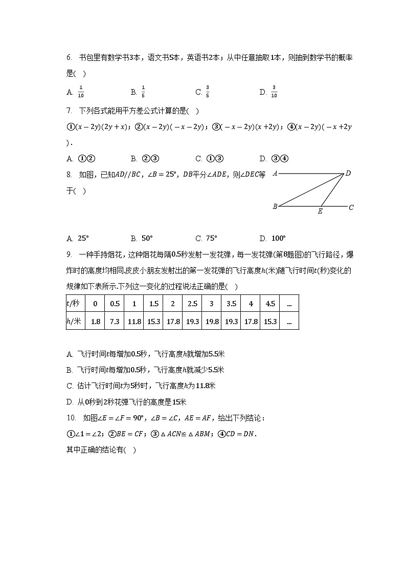 陕西省汉中市勉县2020-2021学年七年级下学期期末数学试卷（含答案）第2页