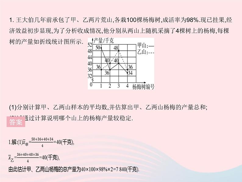 2023八年级数学下册第二十章数据的分析20.2数据的波动程度课时2用样本方差估计总体方差作业课件新版新人教版03