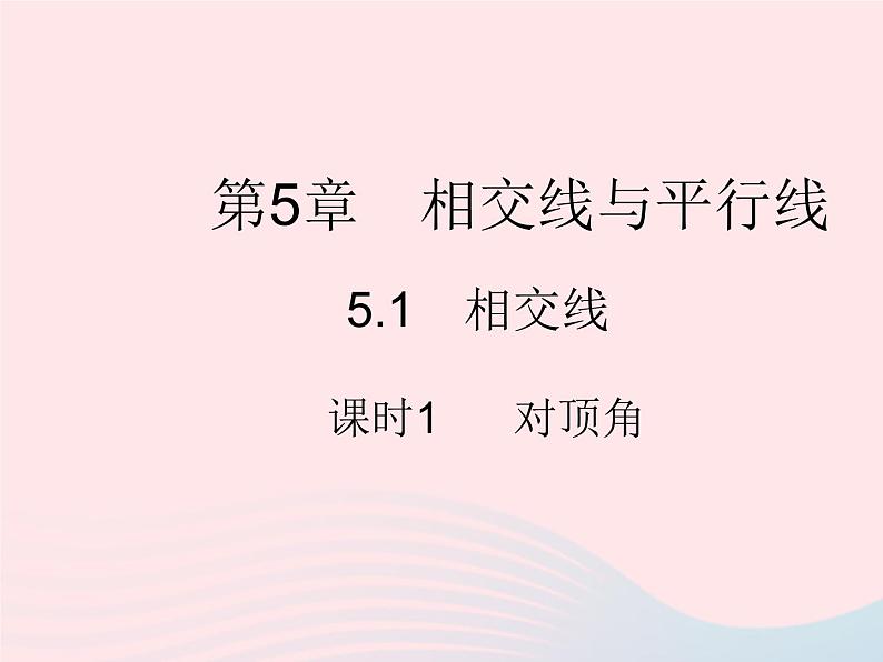 2023七年级数学上册第5章相交线与平行线5.1相交线课时1对顶角教学课件新版华东师大版01