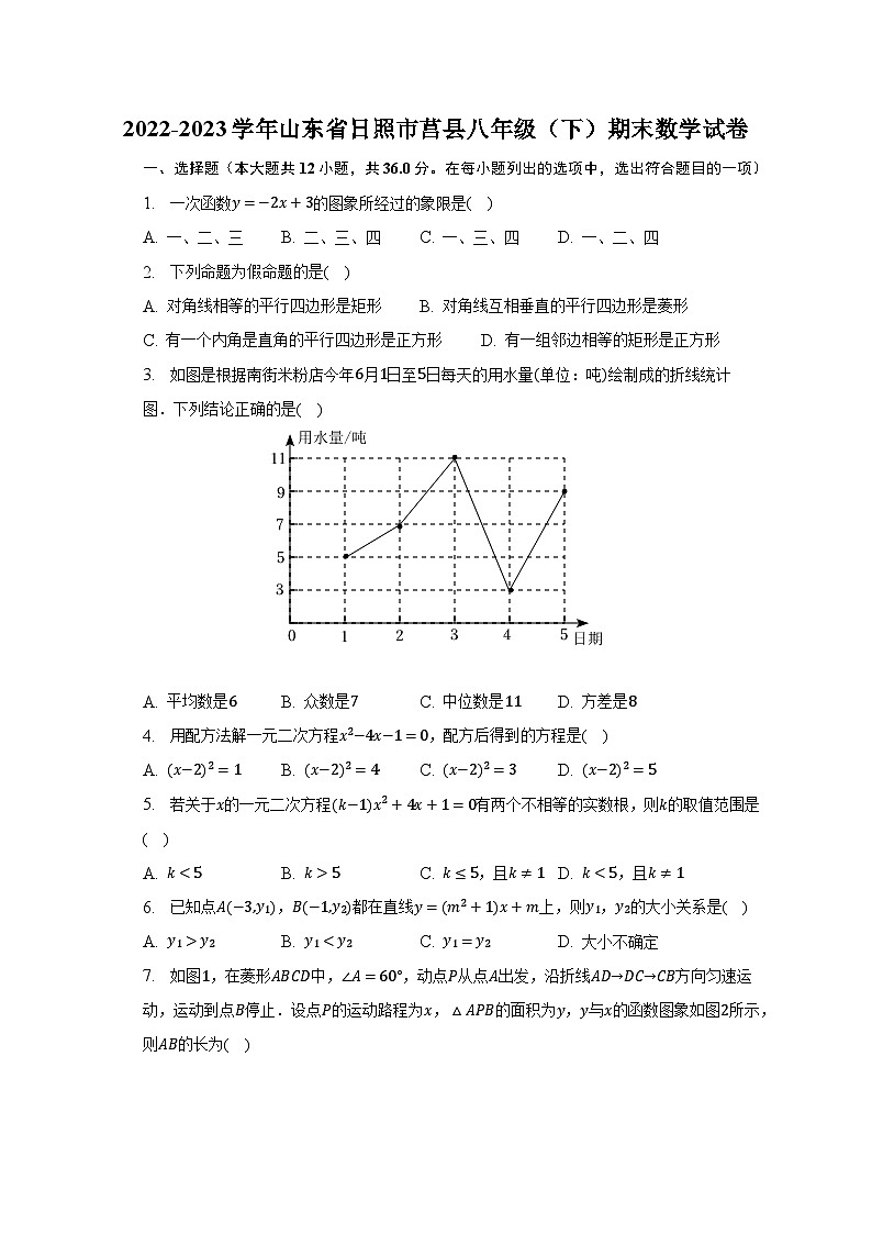 2022-2023学年山东省日照市莒县八年级（下）期末数学试卷（含解析）01