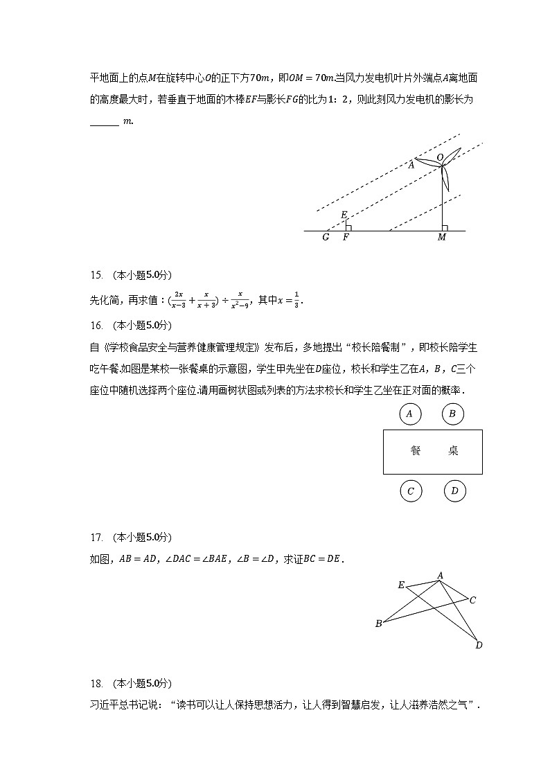 2023年吉林省吉林市中考数学二模试卷（含解析）第3页
