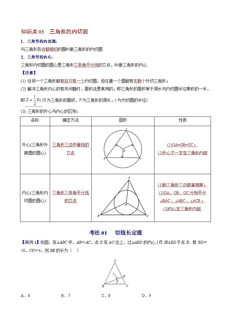 人教版九年级数学上册同步精品讲义及试卷  第23课  切线长定理02