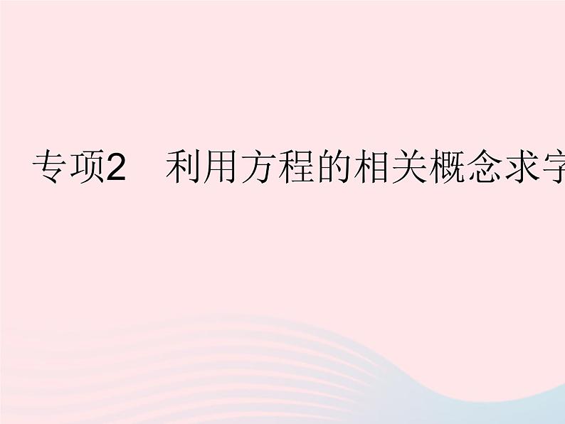 2023七年级数学下册第6章一元一次方程专项2利用方程的相关概念求字母的值作业课件新版华东师大版01