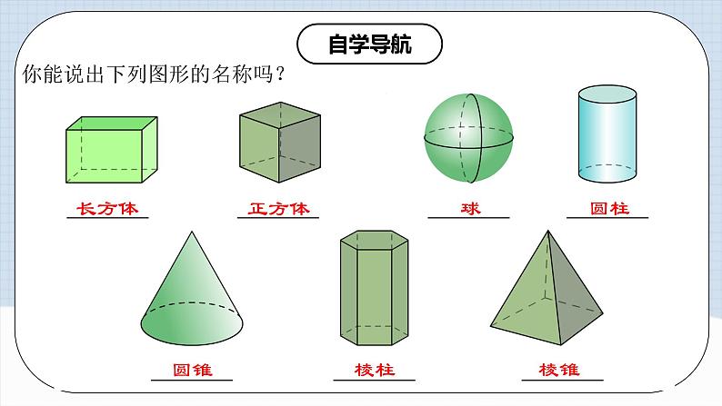 4.1.1 认识立体图形与平面图形第6页