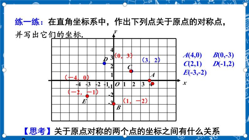 人教版数学九年级上册23.2.3《 关于原点对称的点的坐标 》课件+教案+练习07