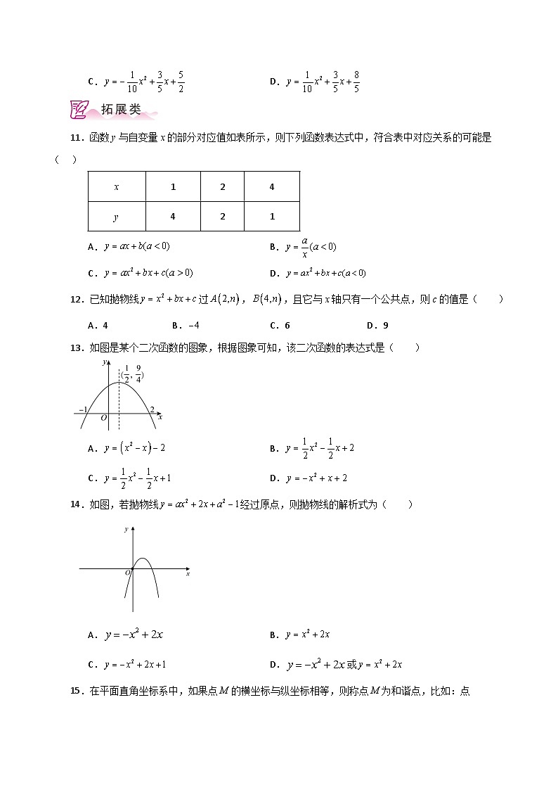 专题22.15 待定系数法求二次函数的解析式（分层练习）-2023-2024学年九年级数学上册基础知识专项突破讲与练（人教版）03