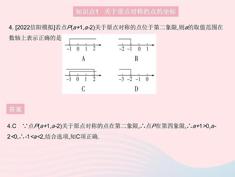 2023九年级数学上册第二十三章旋转23.2中心对称课时3关于原点对称的点的坐标作业课件新版新人教版06