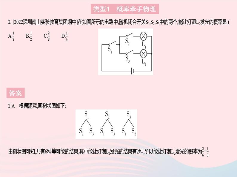 2023九年级数学上册第二十五章概率初步专项2概率与其他知识的综合作业课件新版新人教版第4页