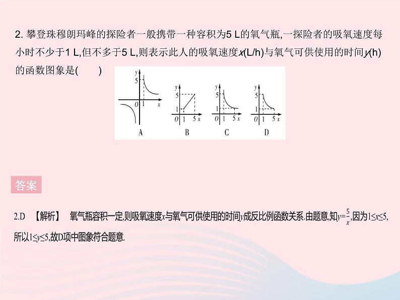 2023九年级数学下册第二十六章反比例函数26.2实际问题与反比例函数课时1反比例函数在实际生活中的应用作业课件新版新人教版04