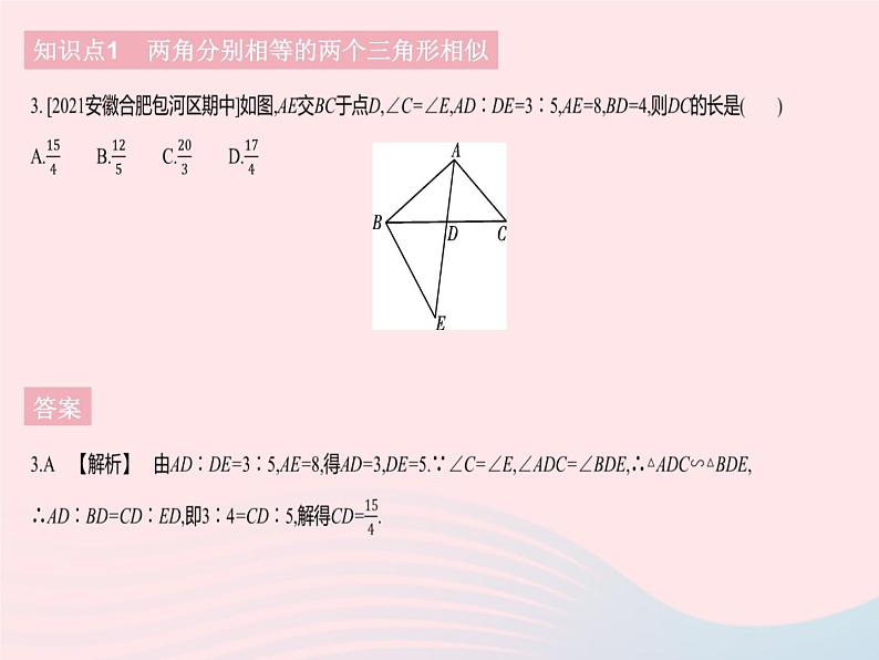 2023九年级数学下册第二十七章相似27.2相似三角形课时5利用两角判定三角形相似及两直角三角形相似的判定作业课件新版新人教版第5页