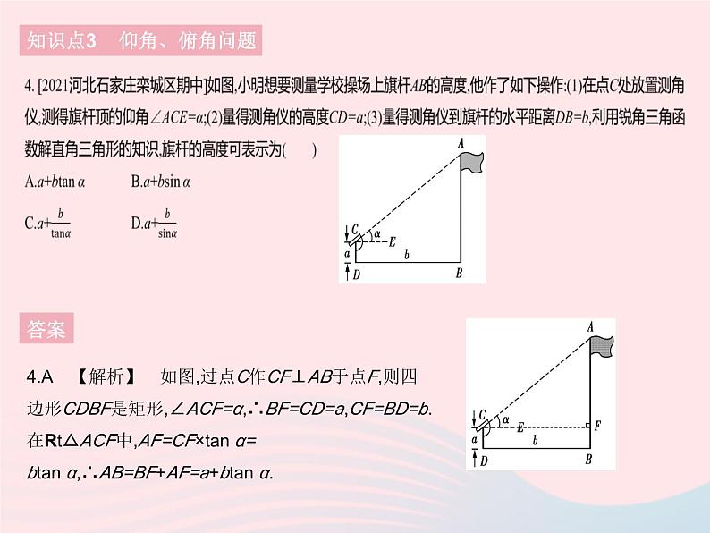 2023九年级数学下册第二十八章锐角三角函数28.2解直角三角形及其应用课时2应用举例(1)作业课件新版新人教版第7页