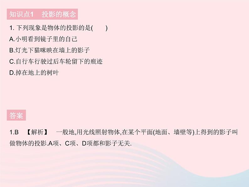 2023九年级数学下册第二十九章投影与视图29.1投影课时1平行投影与中心投影作业课件新版新人教版第3页