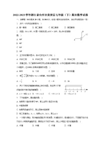 2022-2023学年浙江省台州市黄岩区七年级（下）期末数学试卷（含解析）