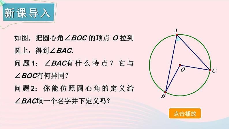 第2章圆2.2圆心角圆周角2.2.2圆周角第1课时圆周角1课件（湘教版九下）02