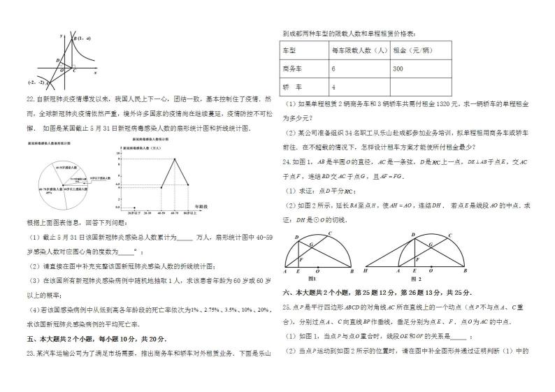 2020年乐山市中考数学试卷-及答案03