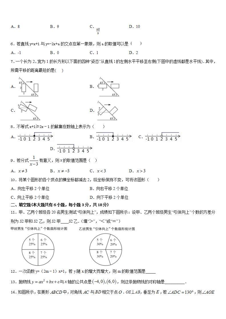 2022-2023学年上海市宝山区数学七下期末复习检测试题含答案02