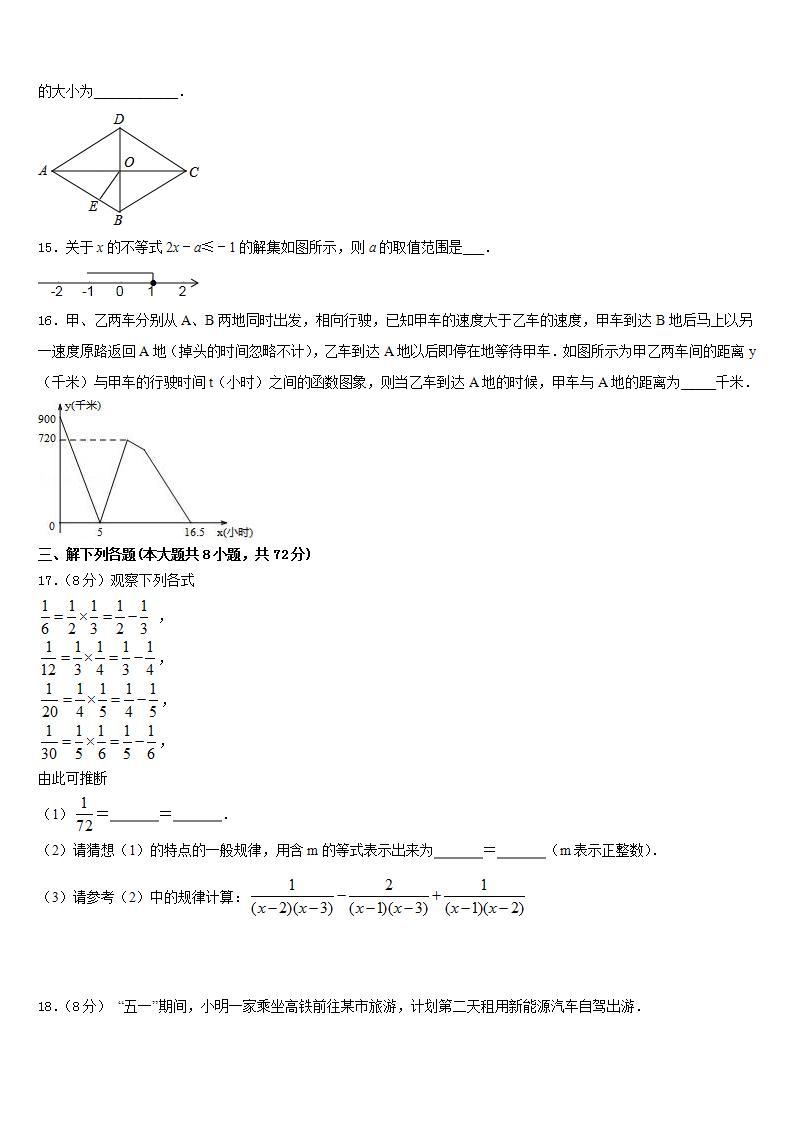 2022-2023学年上海市宝山区数学七下期末复习检测试题含答案03