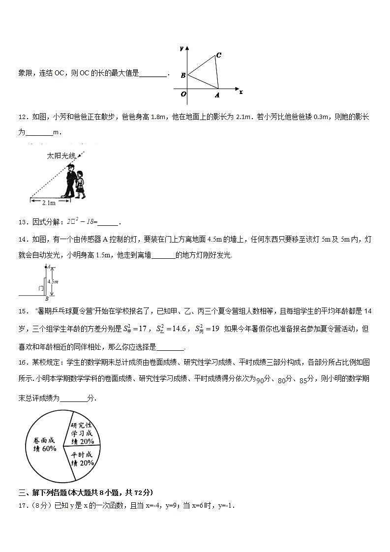 2022-2023学年云南省昭通市七下数学期末调研试题含答案03