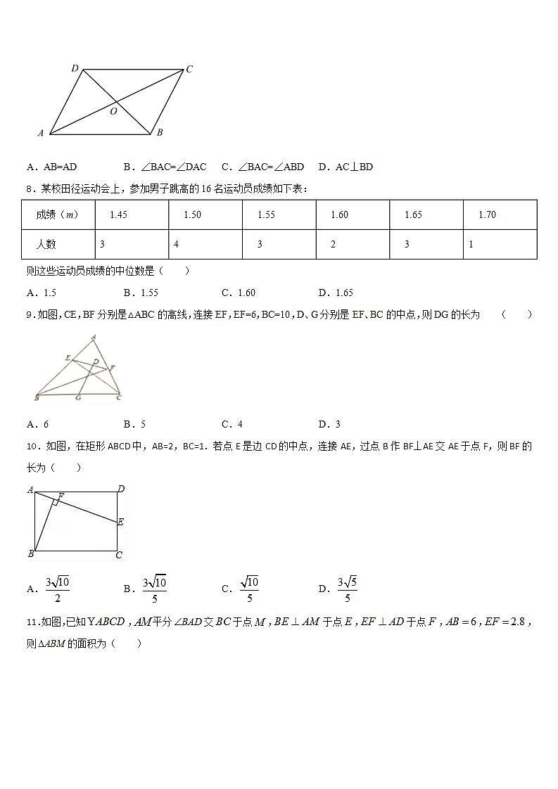 2022-2023学年吉林省四平市伊通县七下数学期末质量检测试题含答案02