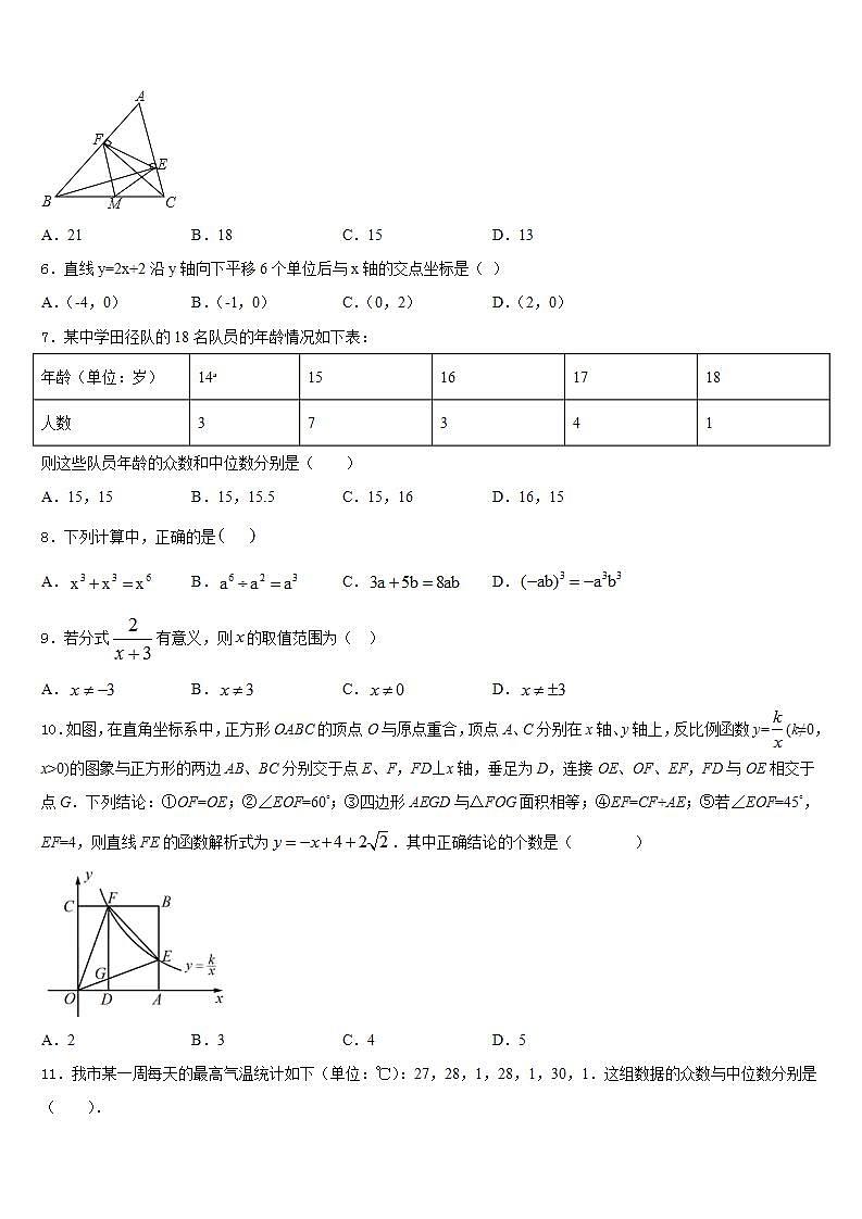2022-2023学年吉林省长春市名校联考数学七年级第二学期期末调研模拟试题含答案02