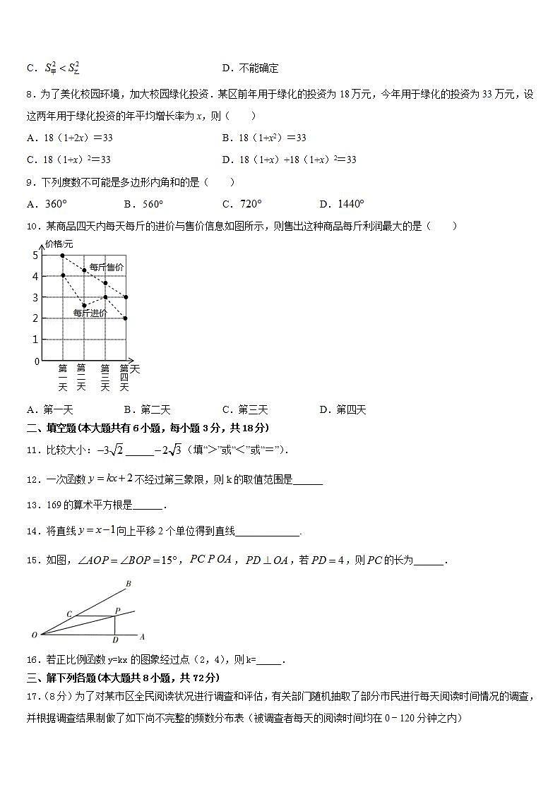 2022-2023学年四川省乐山市实验中学数学七年级第二学期期末学业质量监测模拟试题含答案第3页