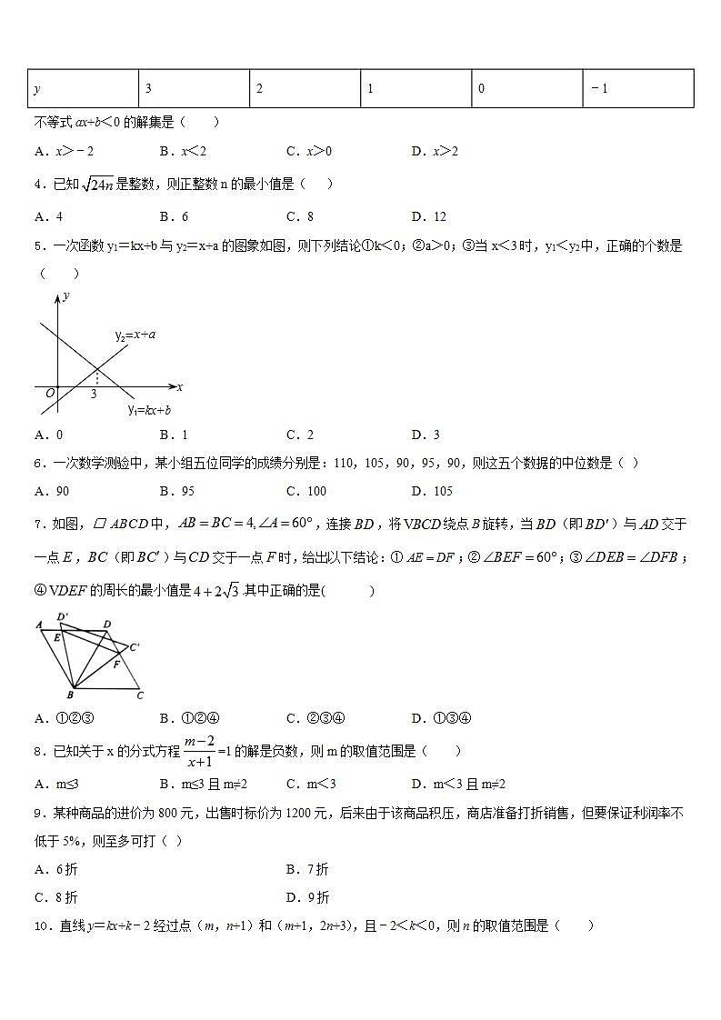 2022-2023学年安徽省亳州市数学七年级第二学期期末质量跟踪监视模拟试题含答案02