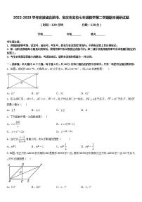 2022-2023学年安徽省合肥市、安庆市名校七年级数学第二学期期末调研试题含答案