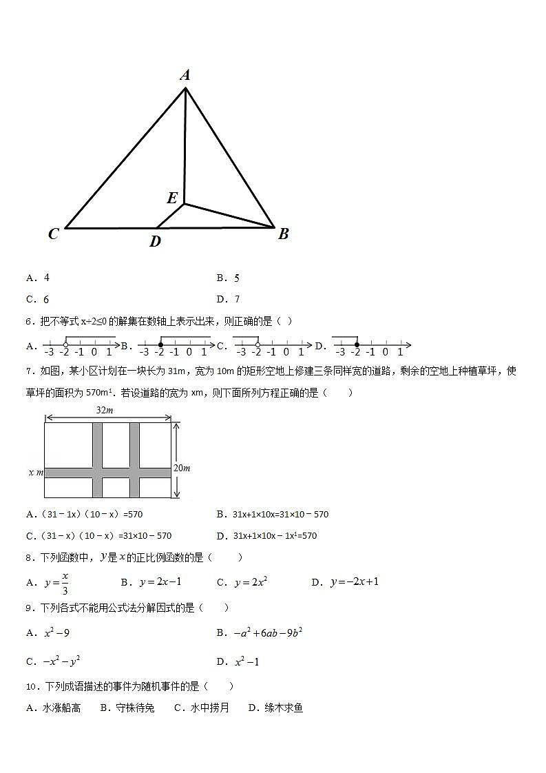 2022-2023学年安徽省合肥市46中学数学七年级第二学期期末复习检测模拟试题含答案02