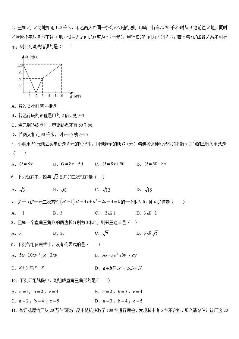 2022-2023学年安徽省合肥一六八玫瑰园学校七年级数学第二学期期末教学质量检测模拟试题含答案第2页