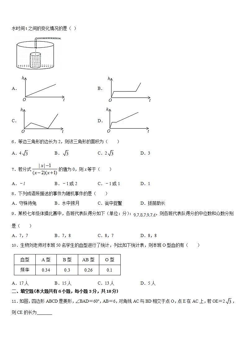 2022-2023学年安徽省安庆市第十四中学七年级数学第二学期期末质量检测试题含答案第2页