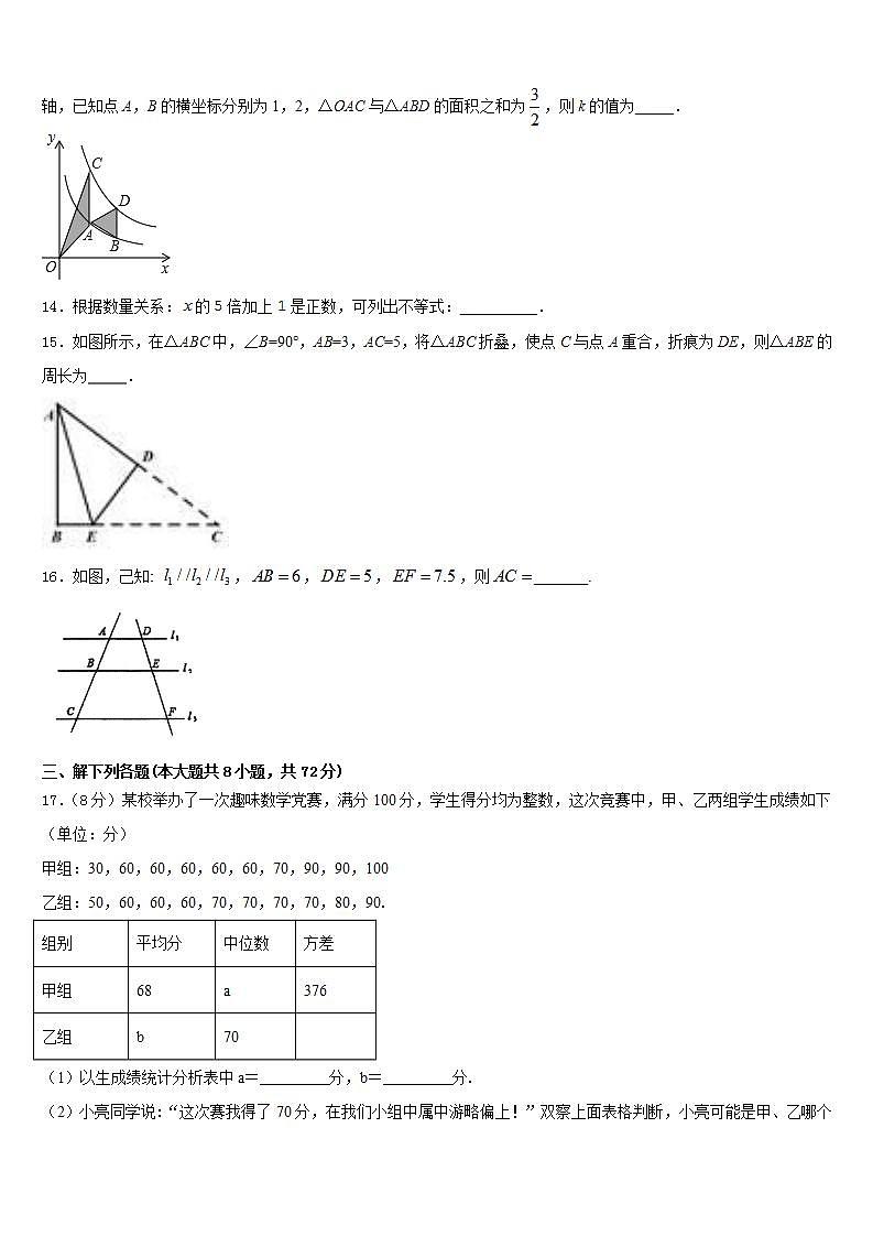 2022-2023学年安徽省淮北市杜集区七年级数学第二学期期末达标检测试题含答案03