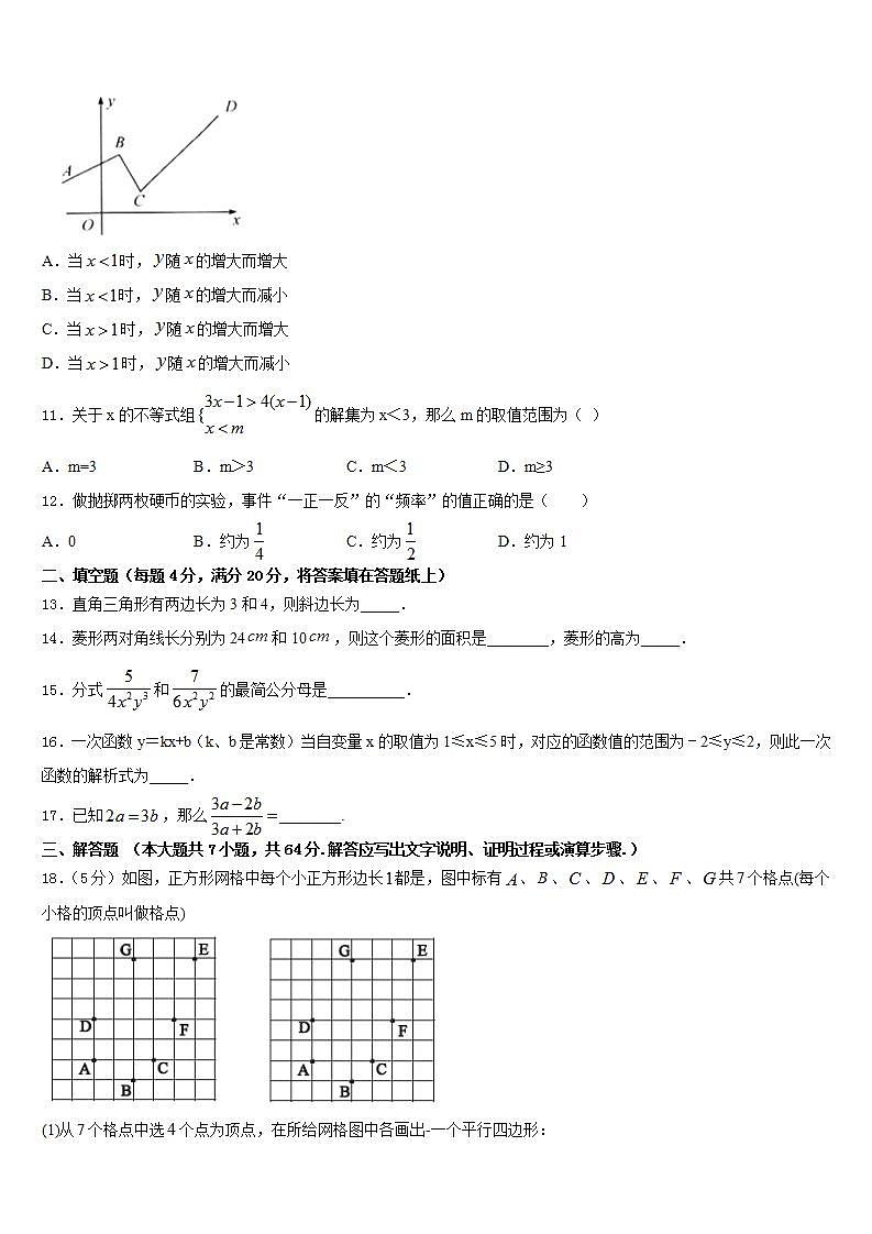 2022-2023学年安徽省宣城市宣州区裘公学校数学七下期末检测试题含答案第3页