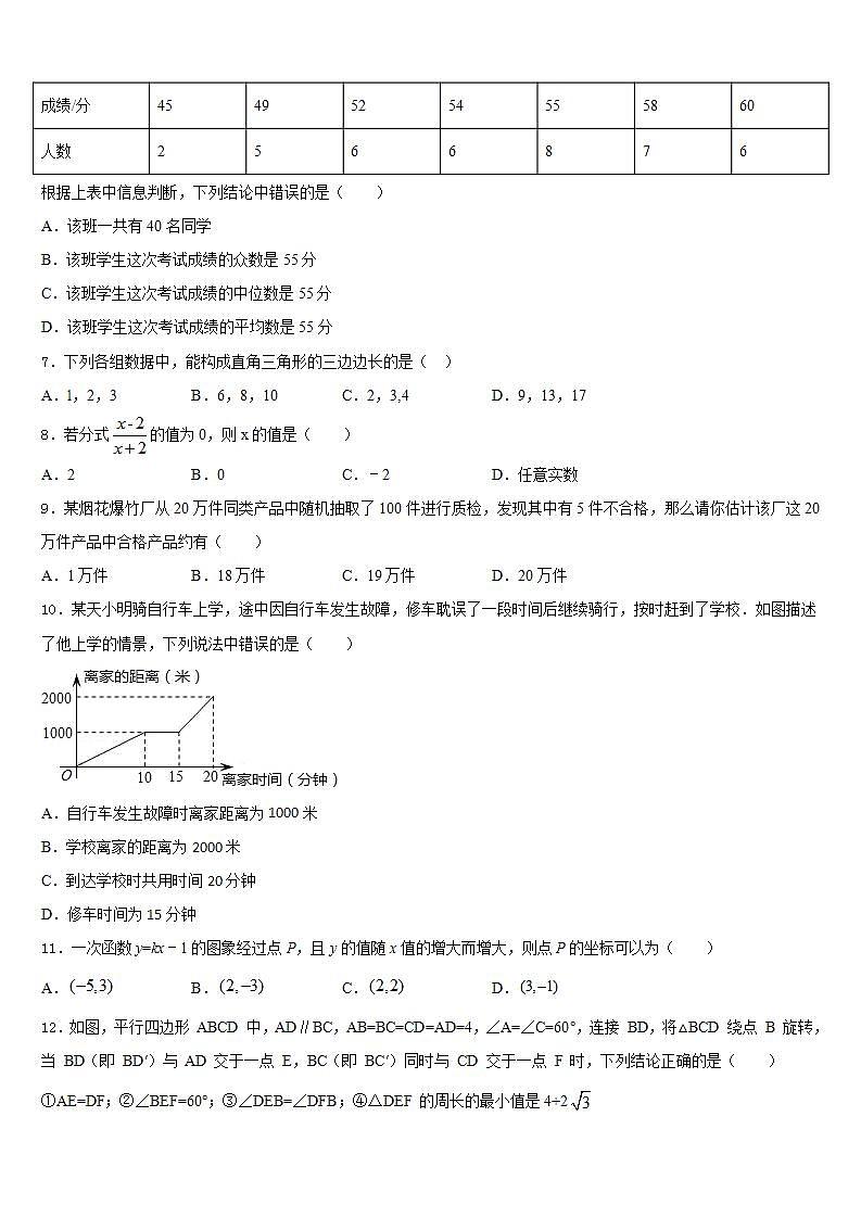 黑龙江省哈尔滨市第六十中学2022-2023学年七年级数学第二学期期末统考试题含答案第2页
