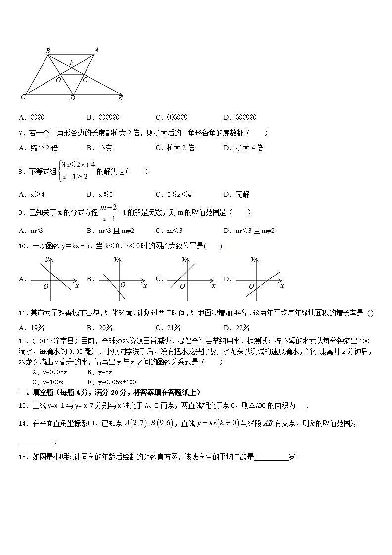 2022-2023学年安徽省阜阳市阜南县数学七年级第二学期期末质量检测试题含答案02