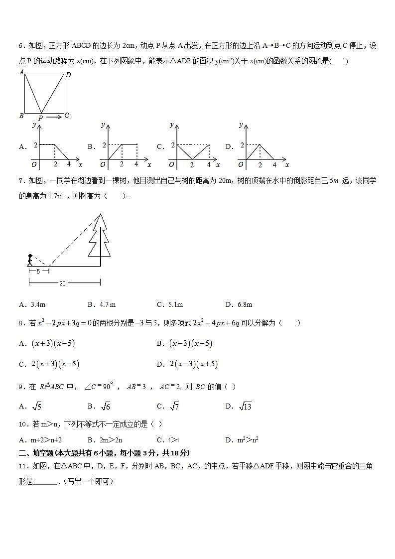 2022-2023学年山东省东营市胜利油田59中学七下数学期末质量跟踪监视试题含答案第2页
