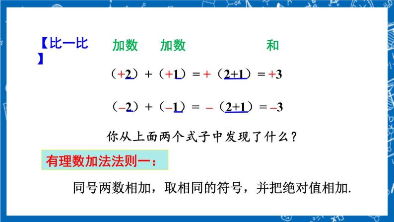 人教版数学七年级上册1.3.1 《有理数的加法（第1课时）》课件+教案+练习07
