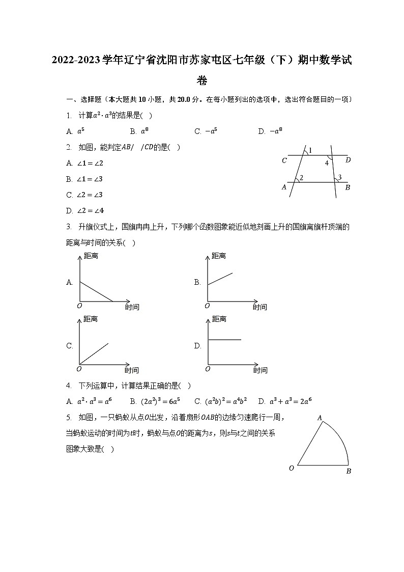 2022-2023学年辽宁省沈阳市苏家屯区七年级（下）期中数学试卷（含解析）01