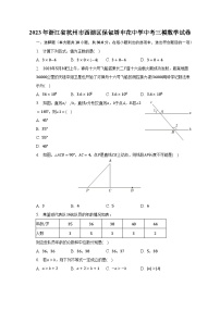 2023年浙江省杭州市西湖区保俶塔申花中学中考三模数学试卷（含解析）